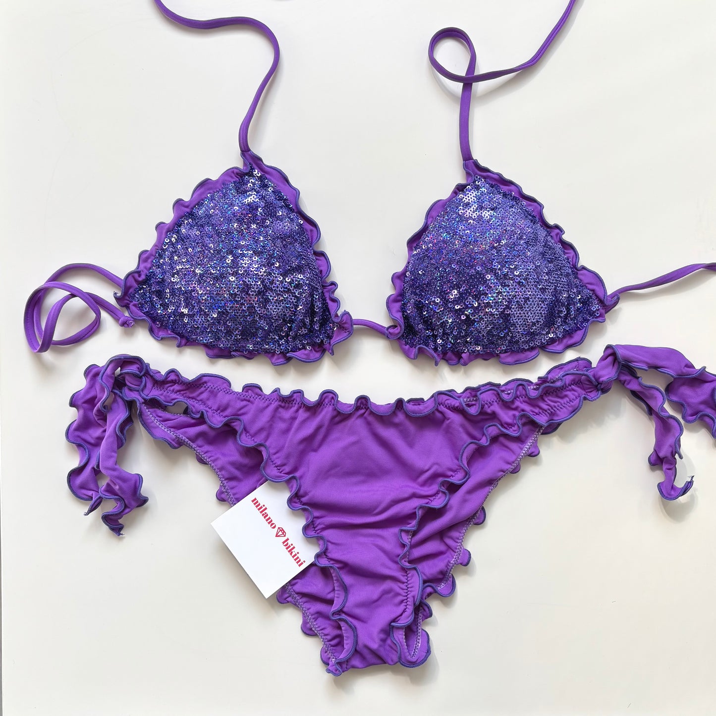 BIKINI TRIANGOLO PAILLETTES VIOLA