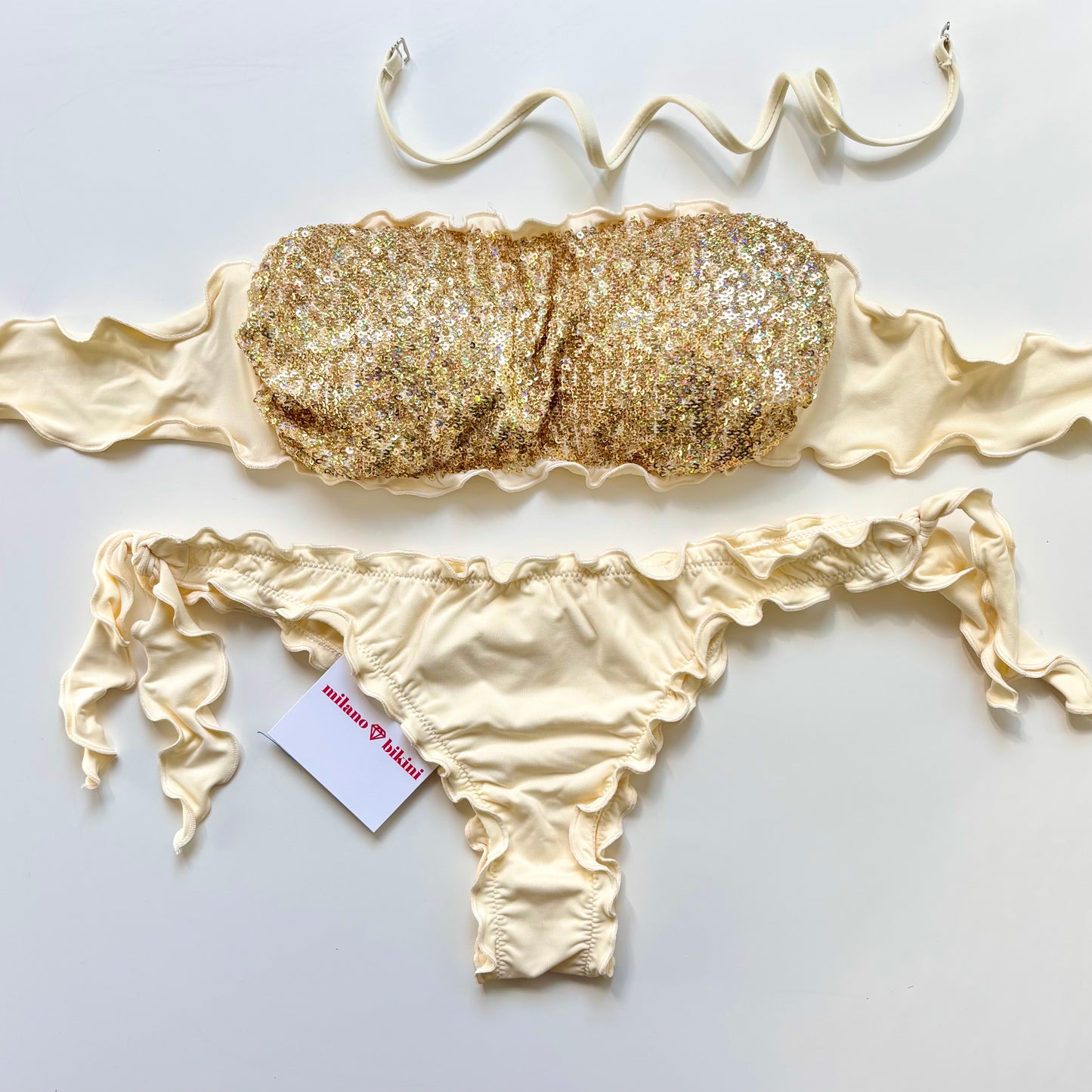 BIKINI FASCIA PAILLETTES ORO
