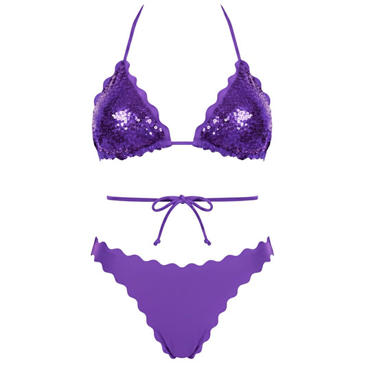 BIKINI TRIANGOLO PAILLETTES VIOLA