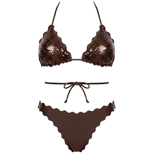 BIKINI TRIANGOLO PAILLETTES CHOCOLATE