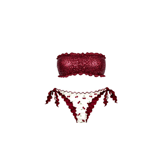 BIKINI BABY FASCIA PAILLETTES CHERRY AMARENA