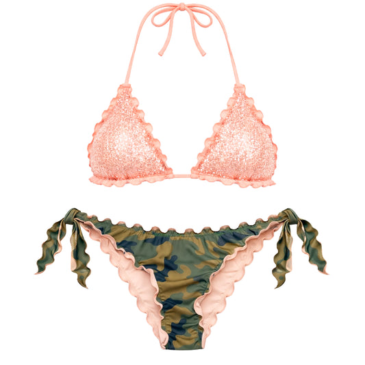 BIKINI TRIANGOLO PAILLETTES CIPRIA MILITARE