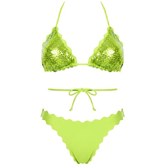 BIKINI TRIANGOLO PAILLETTES LIME