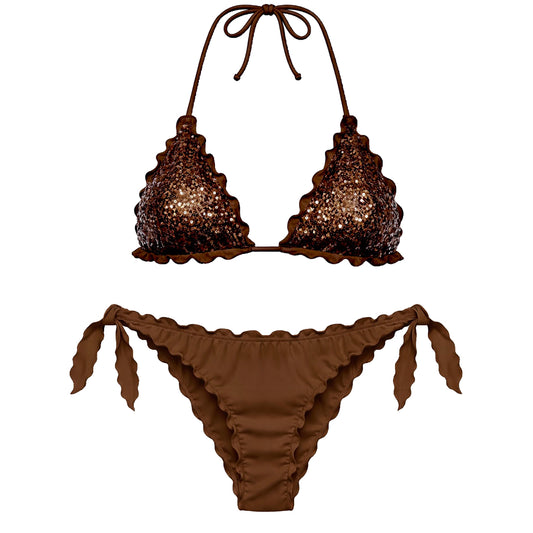 BIKINI TRIANGOLO PAILLETTES CHOCOLATE