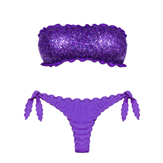 BIKINI FASCIA PAILLETTES VIOLA