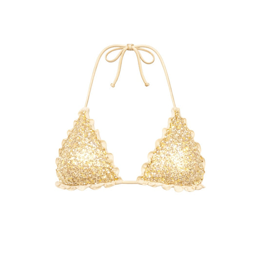 TRIANGOLO PAILLETTES CREMA/ORO