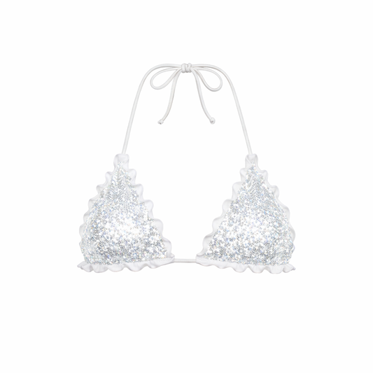 TRIANGOLO PAILLETTES BIANCO/ARGENTO