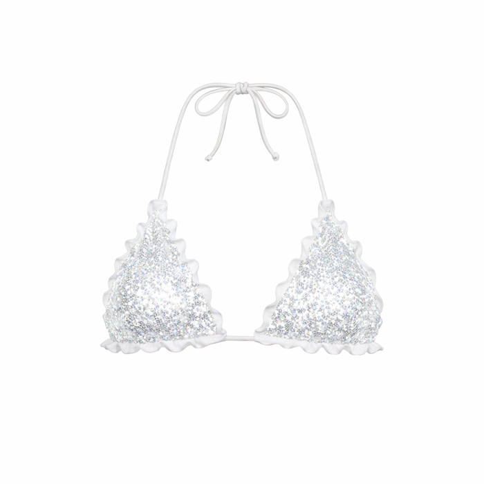 TRIANGOLO PAILLETTES BIANCO/ARGENTO