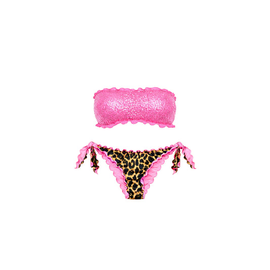 BIKINI BABY FASCIA PAILLETTES BARBIE LEOPARDATO