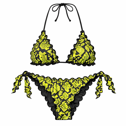 BIKINI TRIANGOLO FANTASIA PITONE LIME