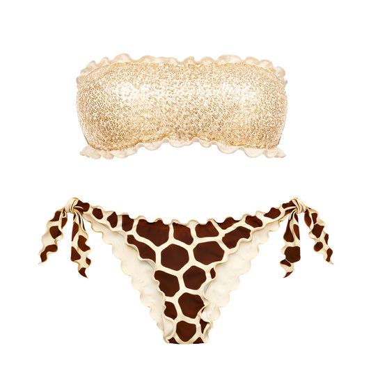 BIKINI FASCIA PAILLETTES GOLD GIRAFFA