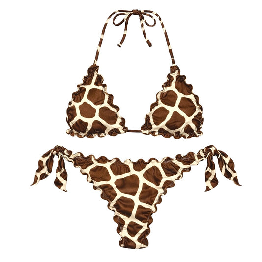 BIKINI TRIANGOLO FANTASIA GIRAFFA CREMA