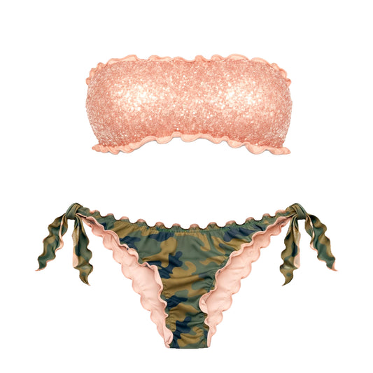 BIKINI FASCIA PAILLETTES CIPRIA MILITARE