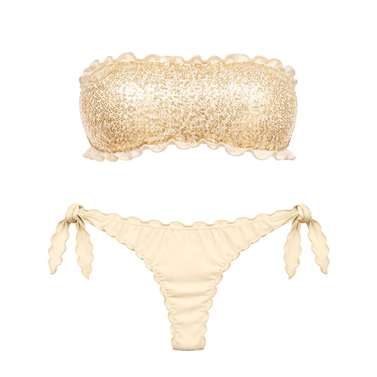 BIKINI FASCIA PAILLETTES ORO