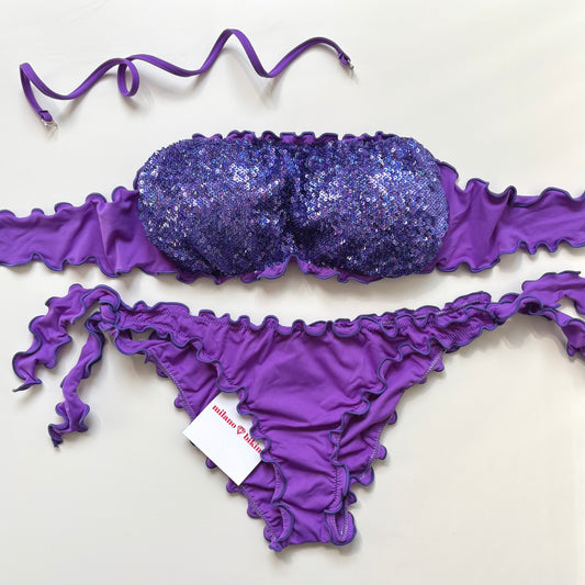 BIKINI FASCIA PAILLETTES VIOLA