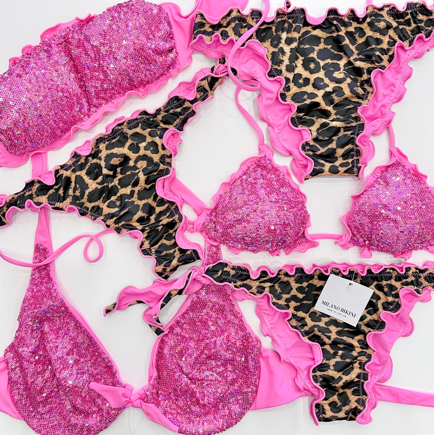 BIKINI TRIANGOLO PAILLETTES BARBIE LEOPARDATO