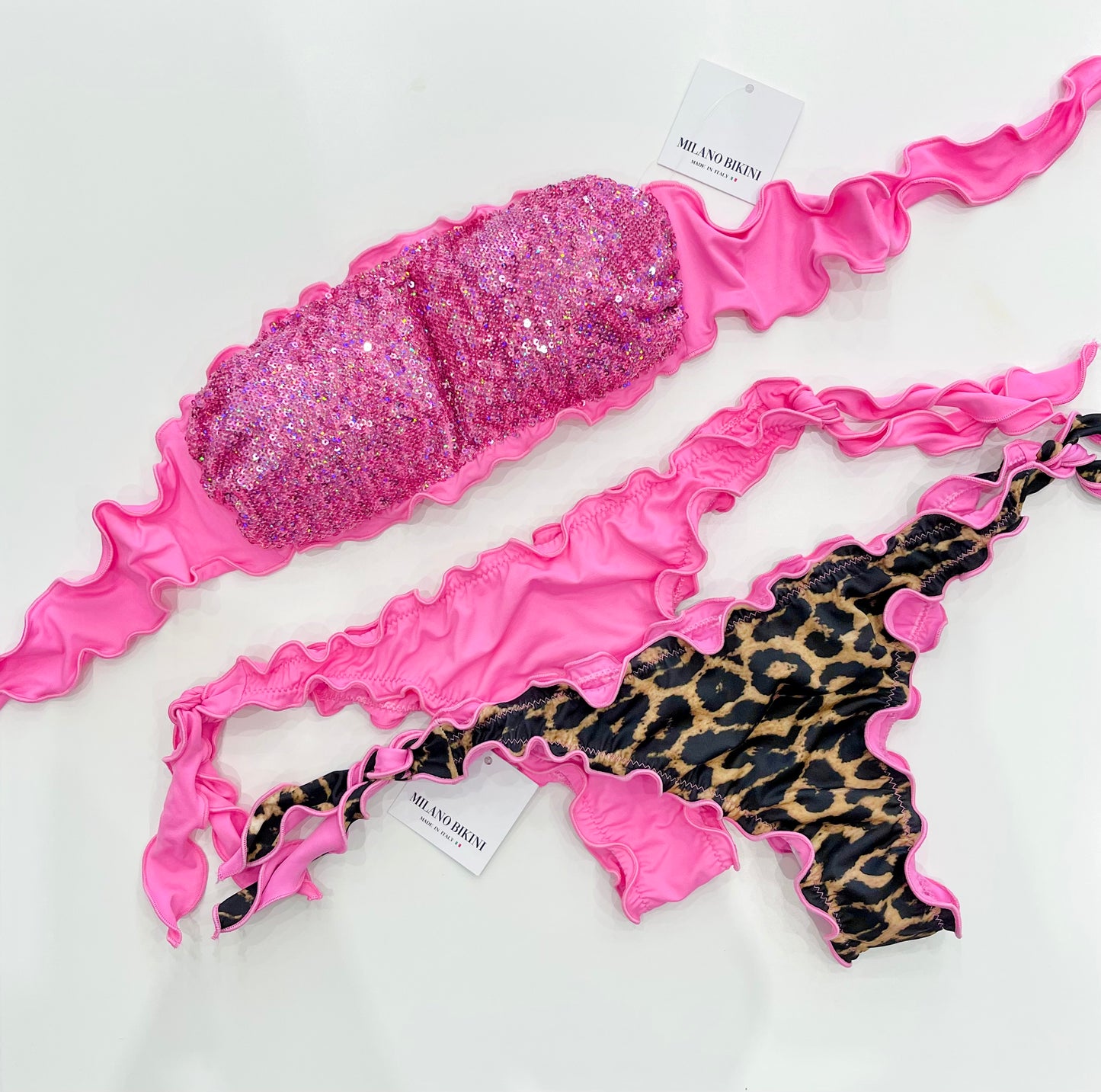 BIKINI FASCIA PAILLETTES BARBIE LEOPARDATO